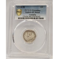 AUSTRALIA 1918 . SIXPENCE . GENUINE AUSTRALIA 1918 . SIXPENCE . GENUINE